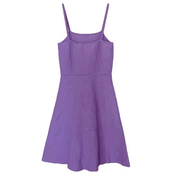 Sandro Elize Purple Rhinestone Embellished A-Line Mini Dress NWT Size 34/US 2 - Picture 3 of 7